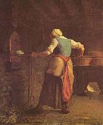 jean-francois millet Woman Baking Bread France oil painting artist
